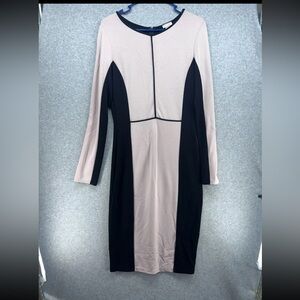 Rubber Ducky Productions, Inc. Elegant Black and Cream Long Sleeve Dress